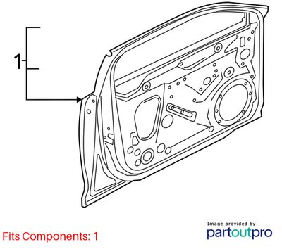 2017-2019 OEM Audi A4 S4 RS4 B9 Front Left Driver Door Shell Panel Black A2