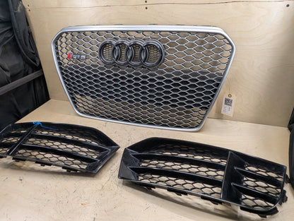 2011-2017 Audi RS5 8T Front Left Right Center Bumper Cover Grilles SET 8T0853651J OEM