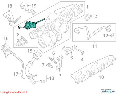 2012-2018 BMW F30 320i N20B20U0 Turbo Charger Wastegate Actuator 7638783