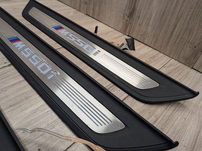 2017-2023 BMW M550i G30 Front Rear Left Right Scuff Plate Door Sill SET 8064905 OEM