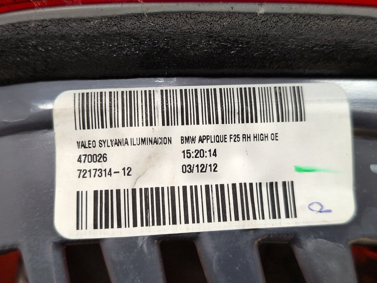 2011-2017 BMW X3 F25 Rear Right Passenger Inner Tail Light 7217314 deep scratches present OEM