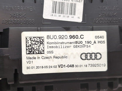 2015-2018 Audi Q3 8U Instrument Speedometer Guage Cluster 8U0920960C OEM