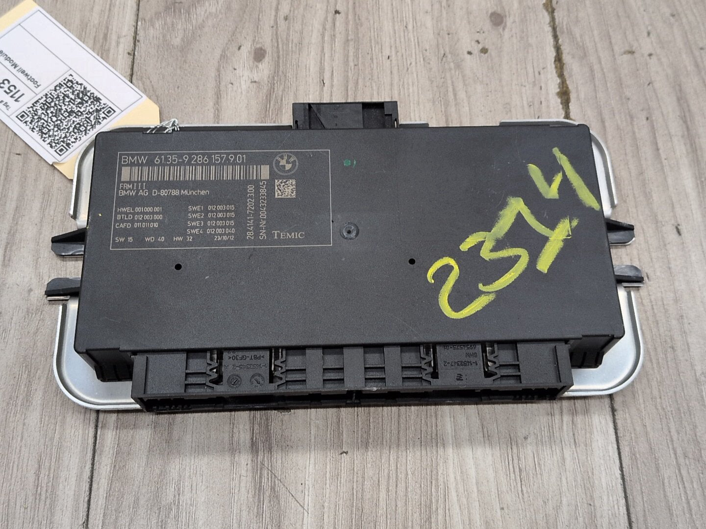 2011 - 2017 BMW X3 F25 Footwell Module 9286157 N20B20O0