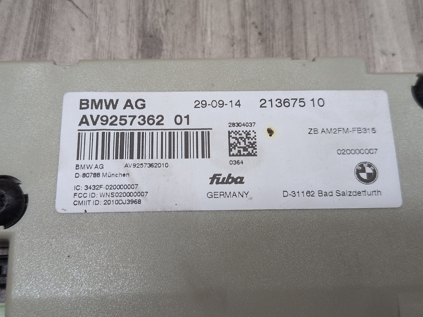 2012-2018 BMW M6 F06 Antenna Telematics Control Module 9257362