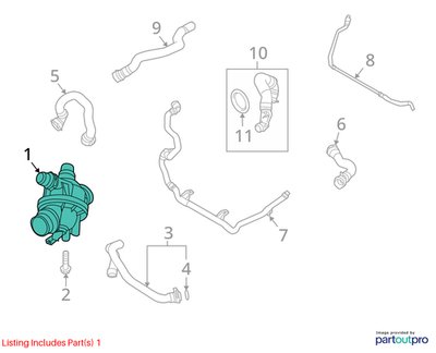 2007-2013 BMW E93 328i N52B30M1 Engine Motor Heat Coolant Thermostat 7549476