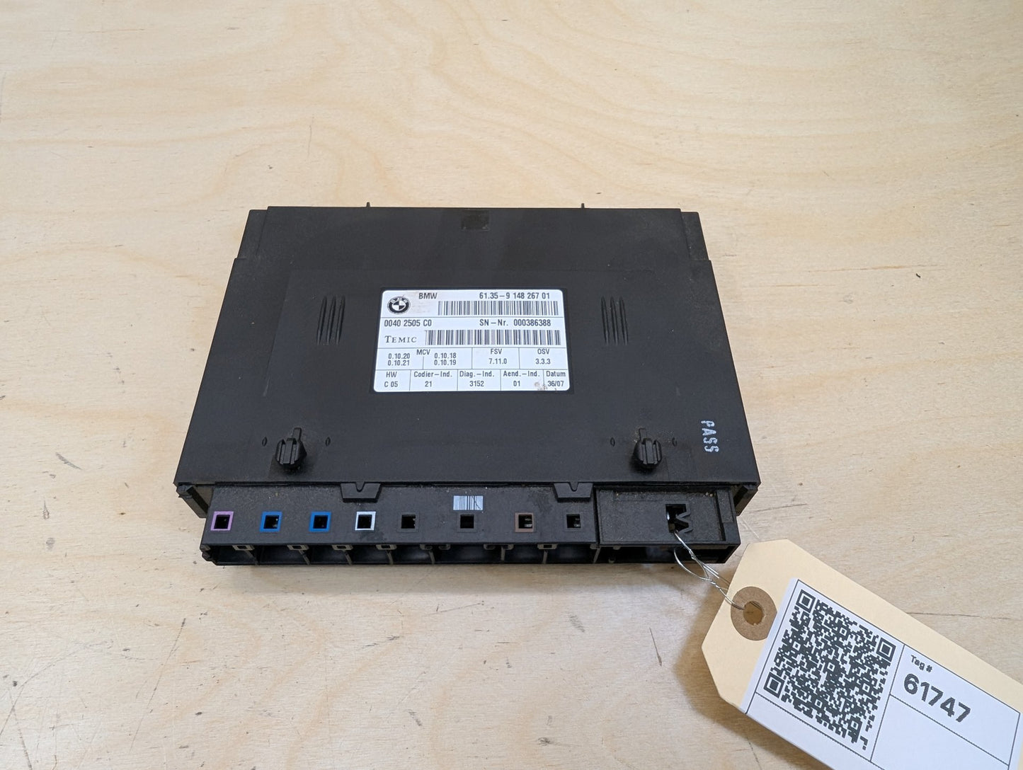 07-13 OEM BMW E90 E92 E93 335 Front Seat Memory Control Module
