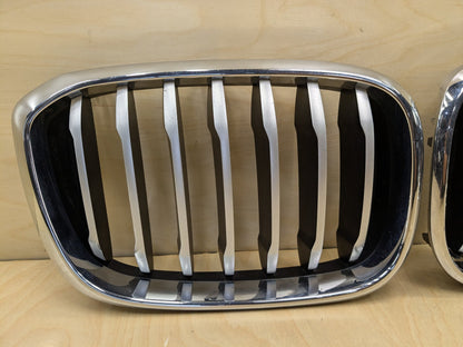 2018-2025 BMW X3 G01 Front Left Right Upper Bumper Cover Kidney Grilles SET 8091725 OEM