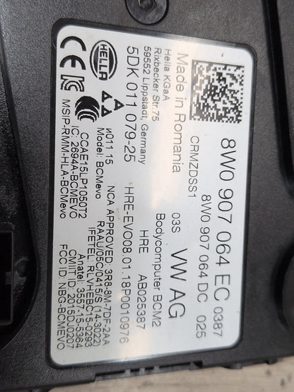2018-2023 Audi S4 B9 BCM Body Control Module 8W0907064EC