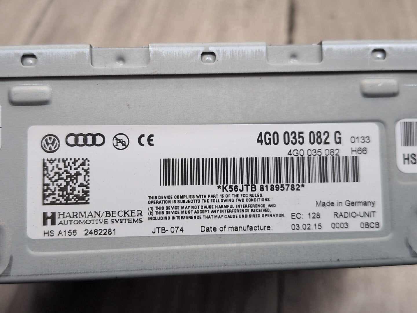 2015-2018 Audi Q3 8U Radio Receiver Module 4G0035082G