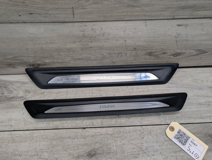2012-2018 BMW 340i F30 Front Left Right Scuff Plate Door Sill SET 7410460