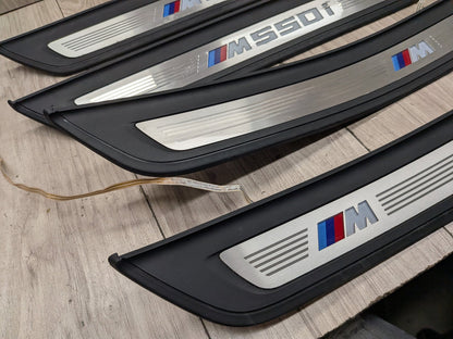 2017-2023 BMW M550i G30 Front Rear Left Right Scuff Plate Door Sill SET 8064905 OEM