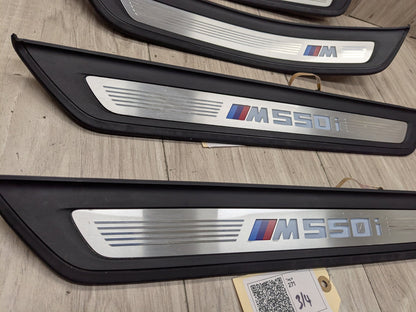 17-20 OEM BMW G30 Rear Left Right Lighter Door Sill Plate Molding M Trim PAIR