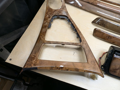07-13 OEM BMW E99 335 Wood Burr Walnut Interior Trim Dash Panels Console SET
