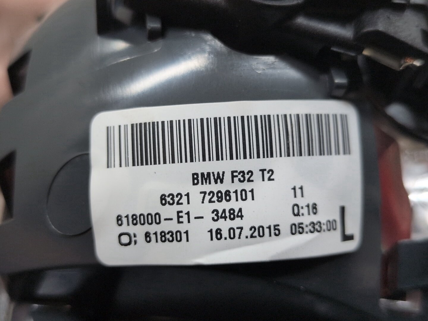 14-17 OEM BMW F32 F33 F36 F83 M4 PRE-LCI Rear Left Driver Inner Trunk Tail Light