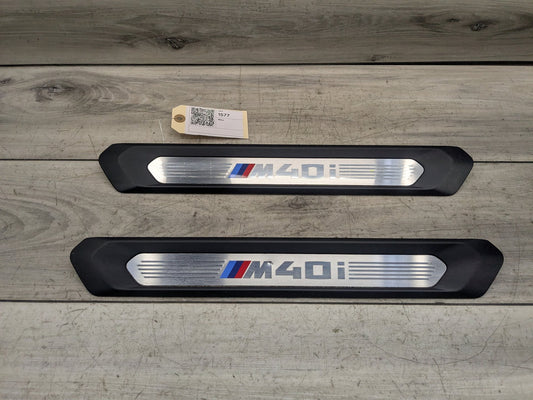18-21 OEM BMW G01 G02 M40i X3 X4 Front Right Left Door Sills Cover Trim Pair