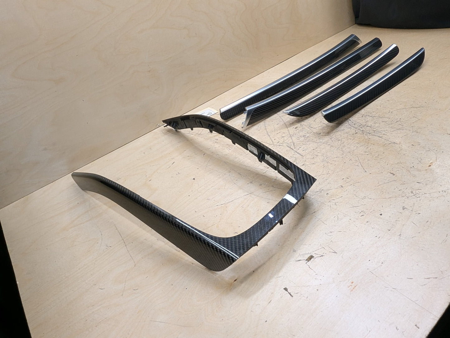 2011-2017 Audi RS5 Front Rear Center Console Door Interior Trim SET CARBON FIBER