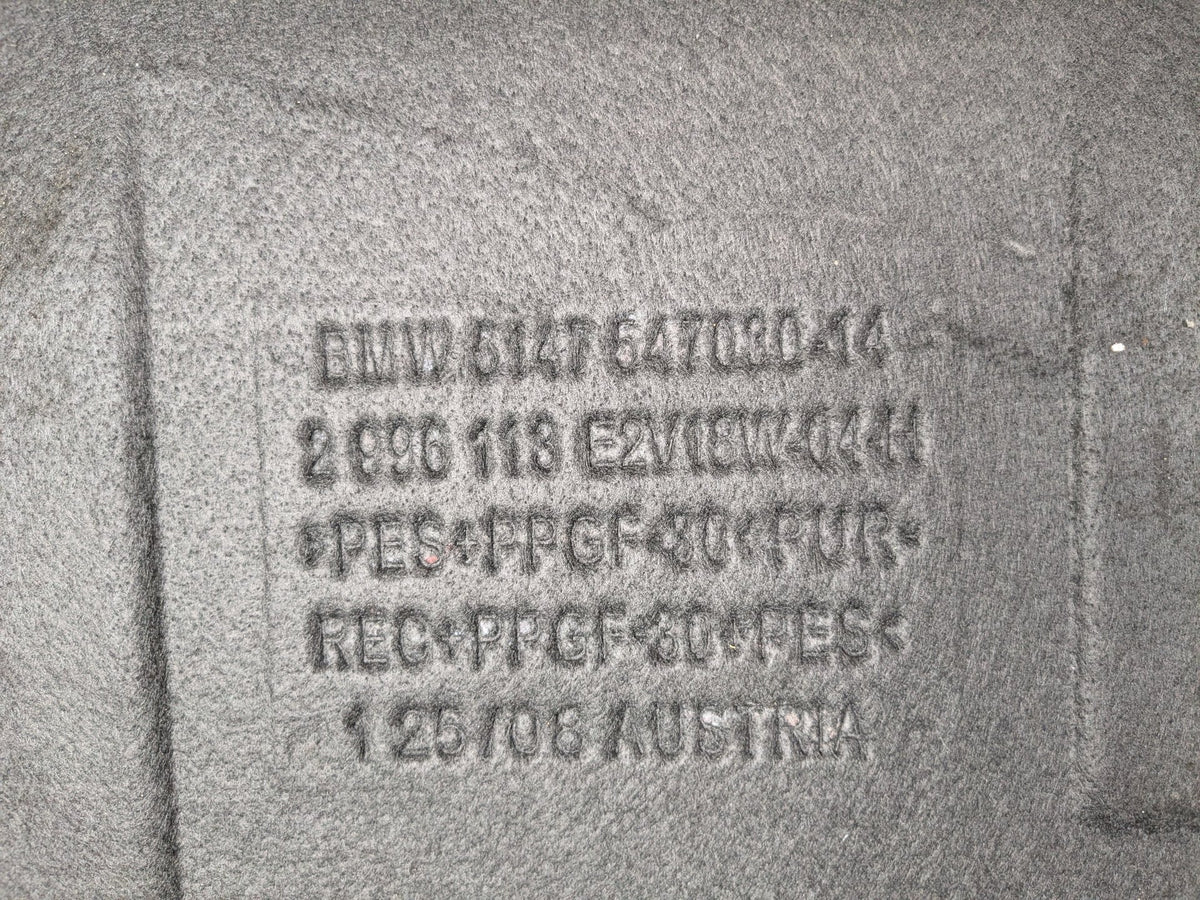 2008-2013 BMW 128i E82 Rear Trunk Cargo Floor Carpet Spare Tire Cover 2996113