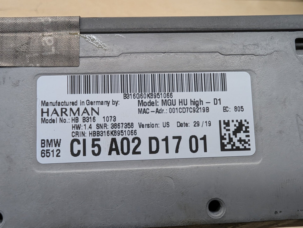 2019-2026 BMW M340i G20 Car Stereo Radio Reciever Headunit Head Unit 5A02D17 OEM