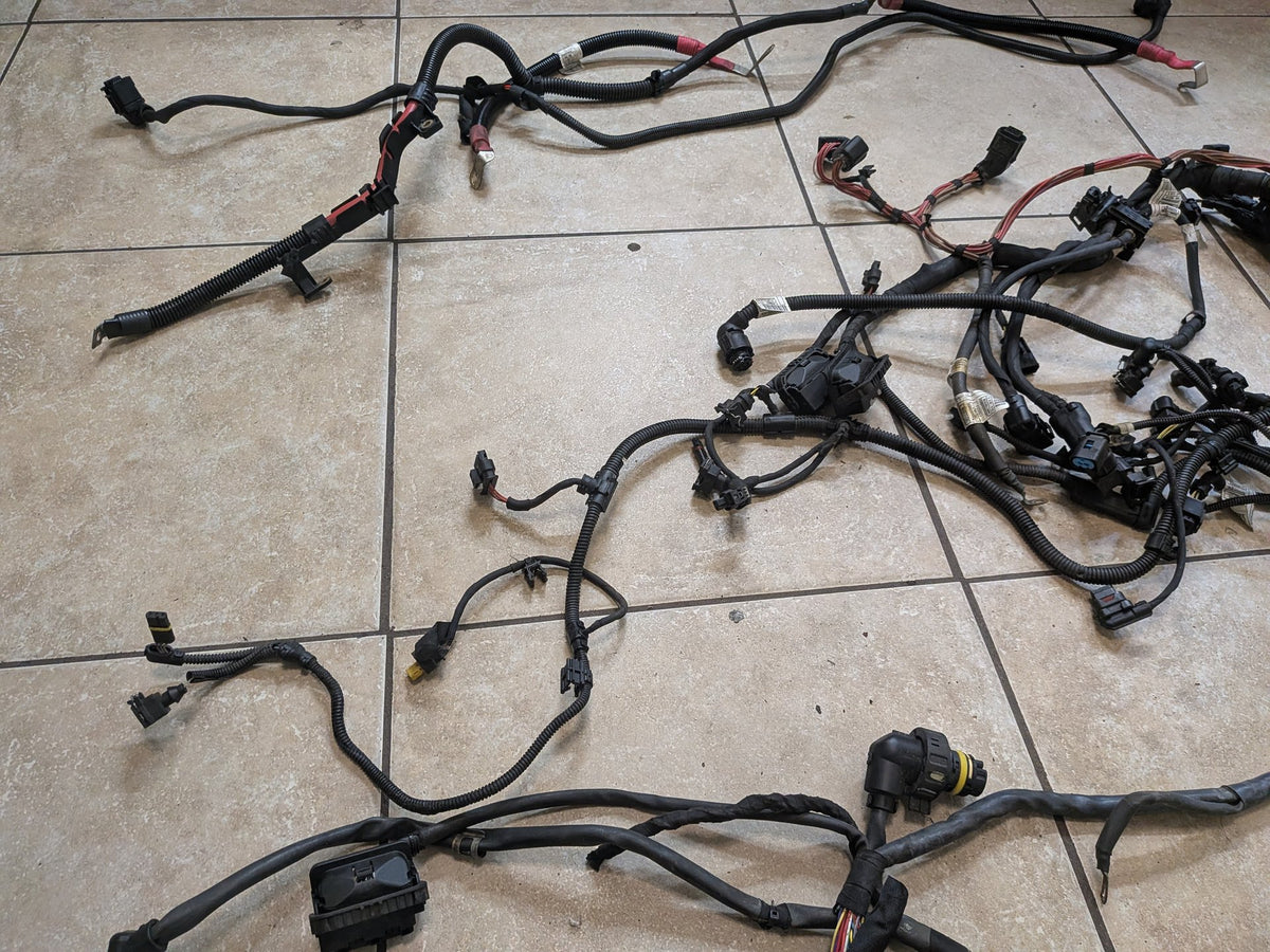2015-2018 BMW F85 X5 S63B44T2 Engine Motor Transmission Wiring Wire Harness SET 7646837