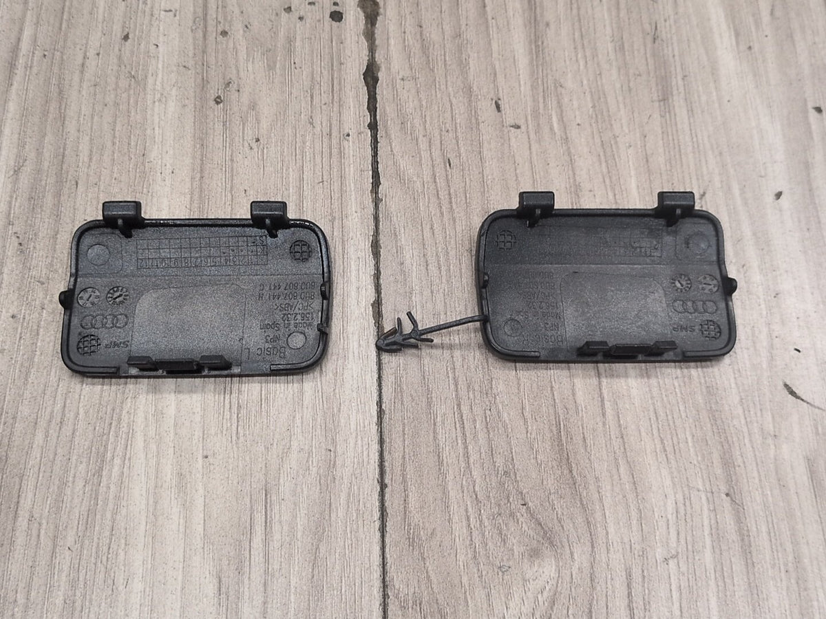 2015-2018 Audi Q3 8U Rear Left Right Bumper Tow Hook Insert Covers SET 8U0807441H OEM