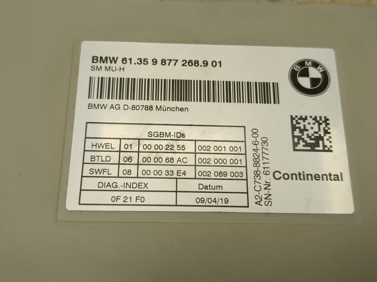 2019-2026 BMW X5 G05 Front Left or Right Seat Control Module 9877268 OEM