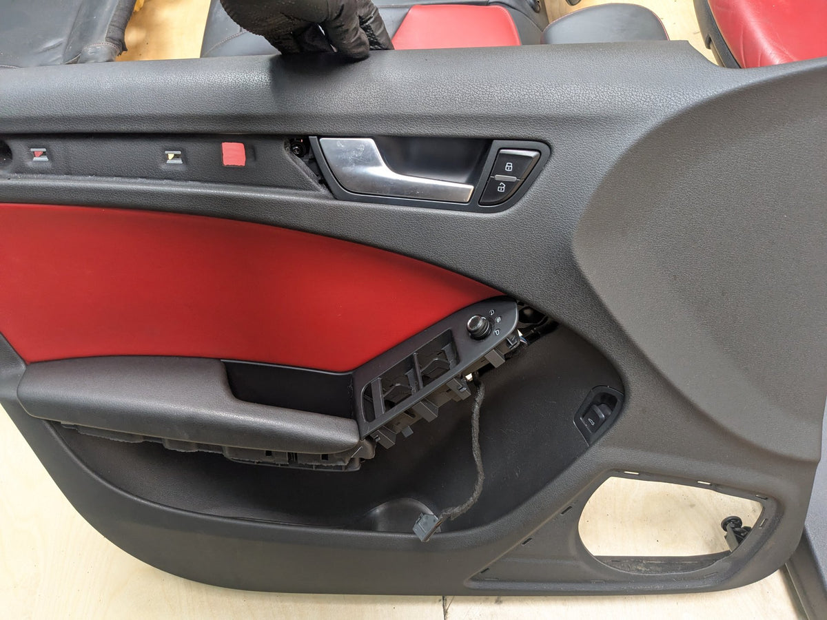 09-16 OEM Audi B8 A4 S4 Front Rear Left Right Interior Seat Door Panel BLACK RED