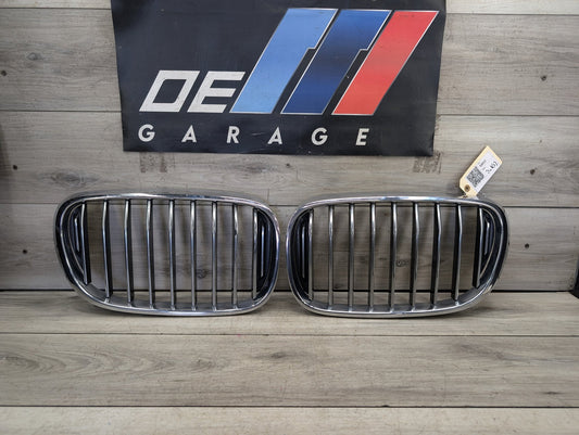 2016-2022 BMW 750Li G12 Front Left Right Upper Bumper Cover Kidney Grilles SET 7357012