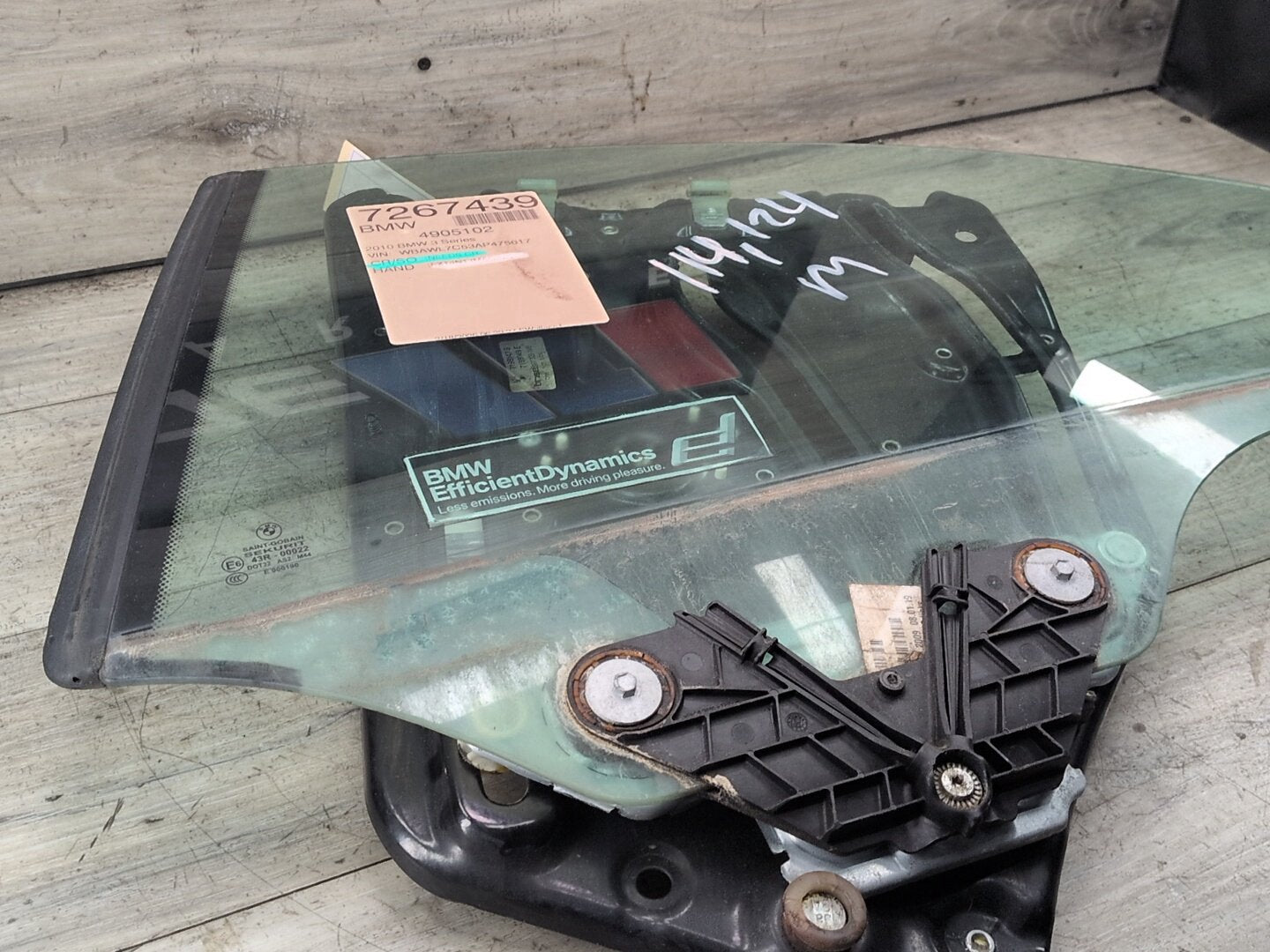 *07-13 OEM BMW E93 335 M3 Convertible Rear Left Driver Side Window Glass