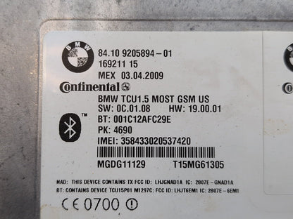 2008-2010 BMW 535i E60 Bluetooth Module 9205894