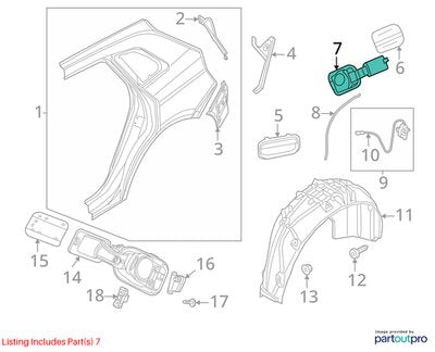 18-24 OEM AUDI Q5 SQ5 Rear Fuel Gas Tank Flap Lid Cover Pot Assembly