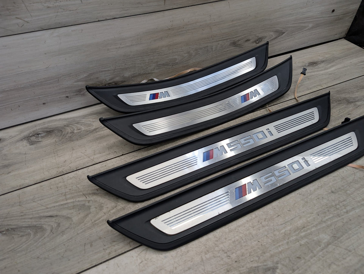 2017-2023 BMW M550i G30 Front Rear Left Right Scuff Plate Door Sill SET 8064905 OEM