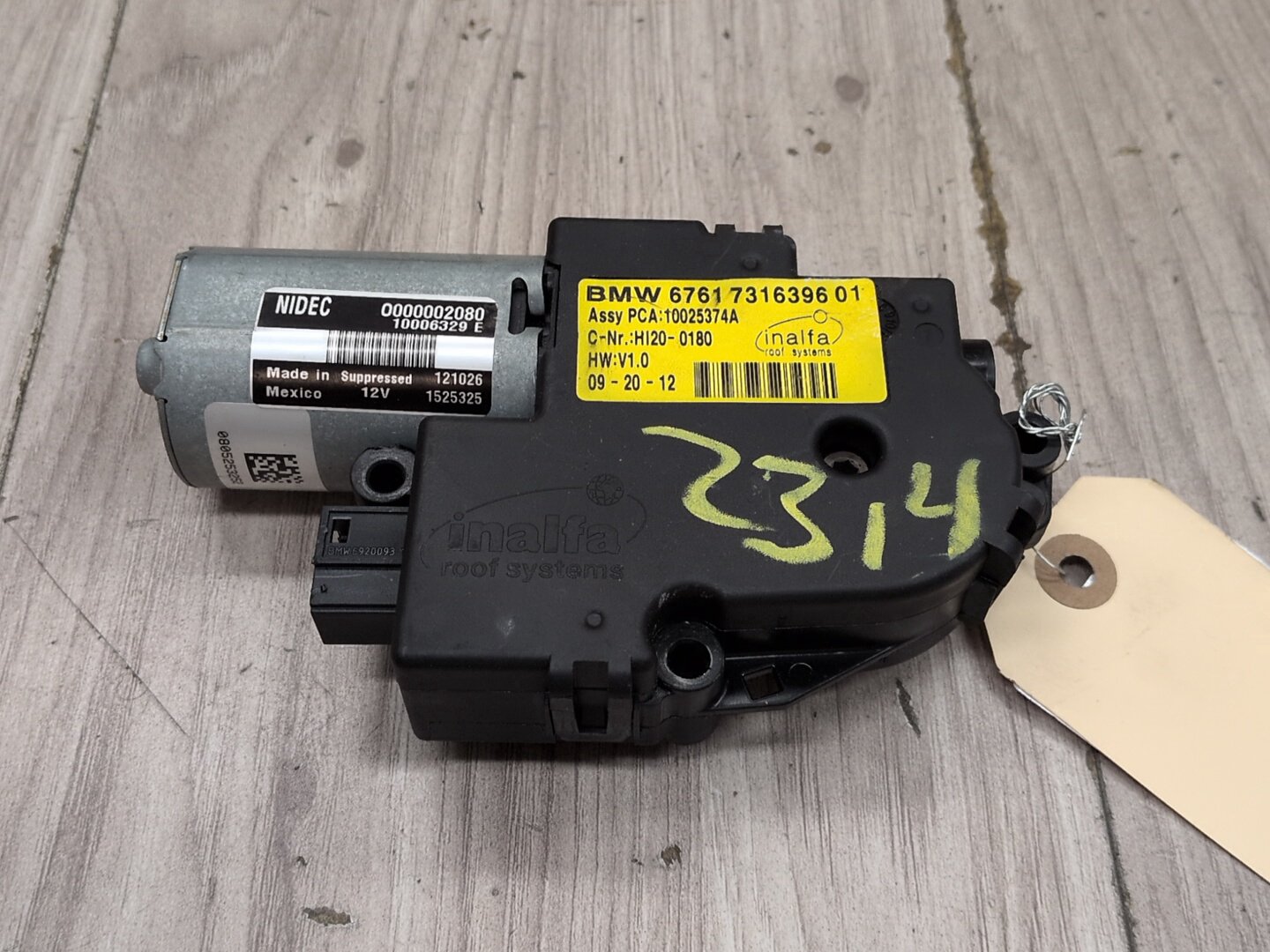 OEM BMW MINI E84 F15 F25 F54 F55 F56 F60 Panoramic Sunroof Drive Motor Actuator
