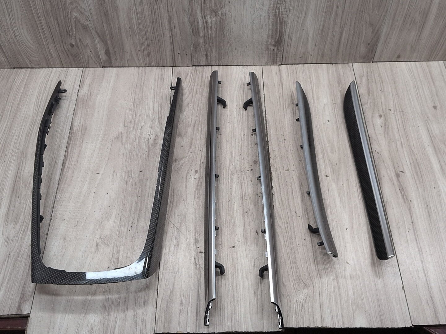 08-17 OEM Audi S5 Center Console Shift Interior Door Trim Panel Carbon Fiber SET
