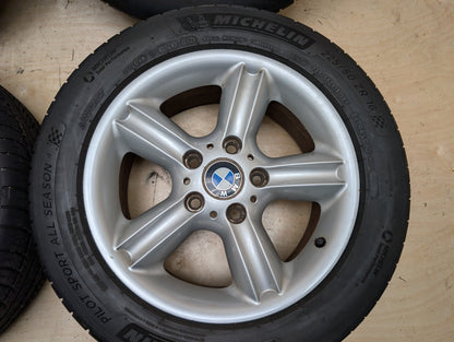 OEM BMW E36 Z3 2.8 3.0 E46 325Ci Wheels Rims 7JX16 ET:46 Star Spoke Style 55 SET
