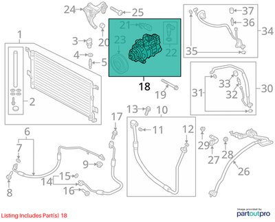 2018-2023 Audi B9 S4 A/C Compressor Clutch Pump Pulley 8W0816803A