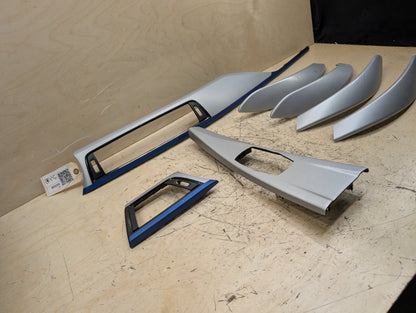 OEM BMW F30 F32 F36 Center Console Dash Door Interior Trim Aluminum Hexagon SET