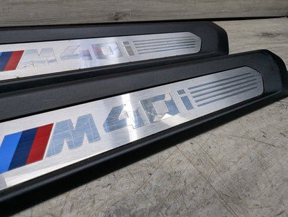 18-21 OEM BMW G01 G02 M40i X3 X4 Front Right Left Door Sills Cover Trim Pair
