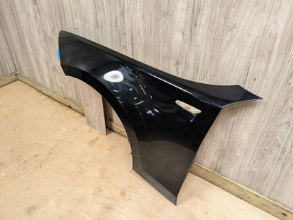 08-13 BMW E82 E88 128i 135i Left Driver Fender Panel Black SCHWARZ II 668