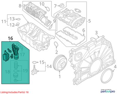20-24 OEM BMW F39 F44 F48 MINI F55 F56 X1 X2 228 Engine B46 Oil Filter Housing