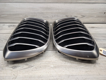2018 - 2024 BMW X3 G01 Front Left Right Upper Bumper Cover Kidney Grilles SET 7464921 B58B30O1