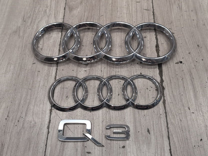 2015-2018 Audi Q3 8U Front Rear Emblem Badge Symbol Logo SET 4KE853605