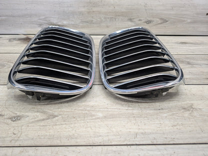 2016-2022 BMW 750Li G12 Front Left Right Upper Bumper Cover Kidney Grilles SET 7357012