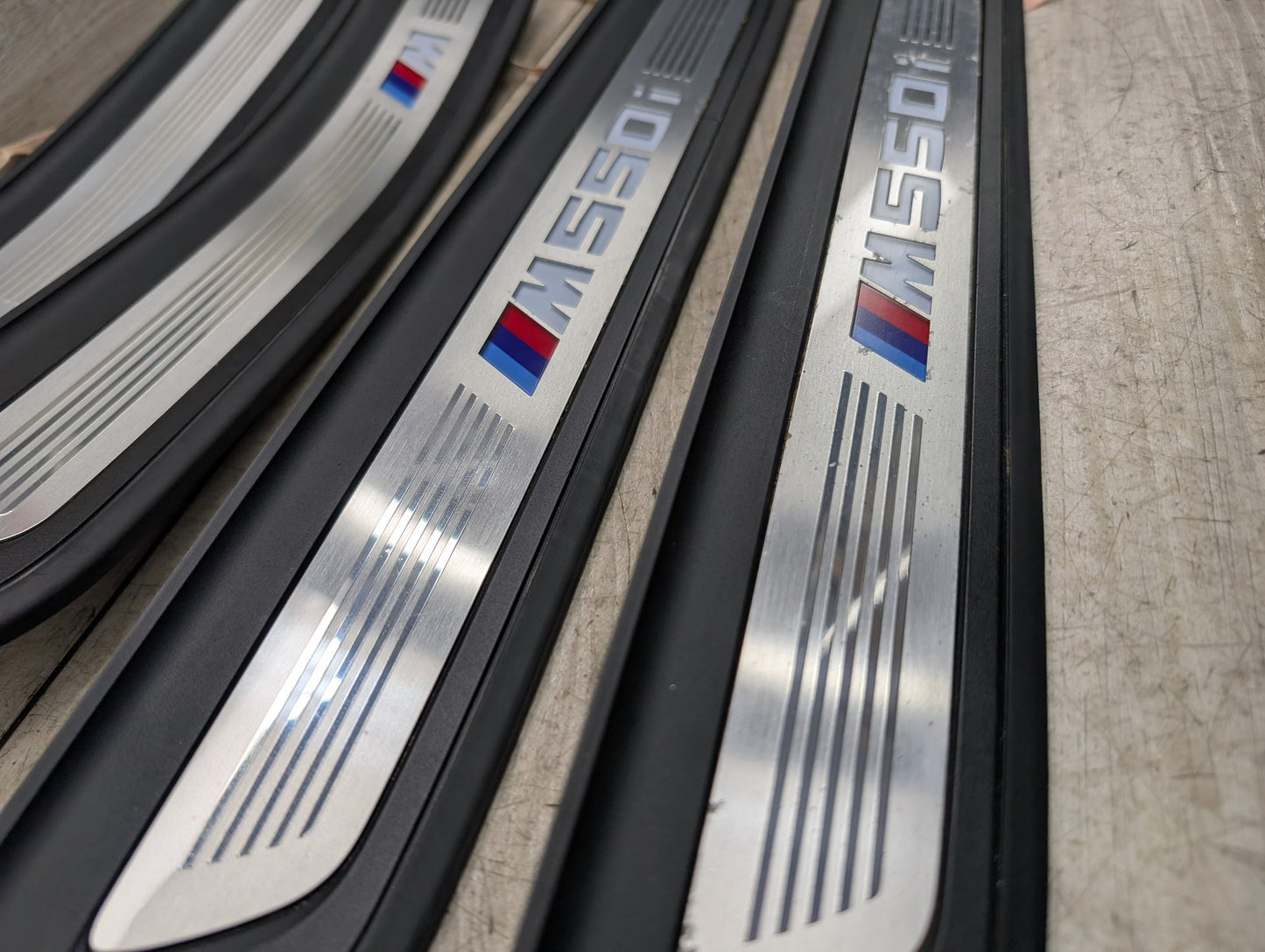 2017-2023 BMW M550i xDrive G30 Front Rear Left Right Scuff Plate Door Sill SET 8064905