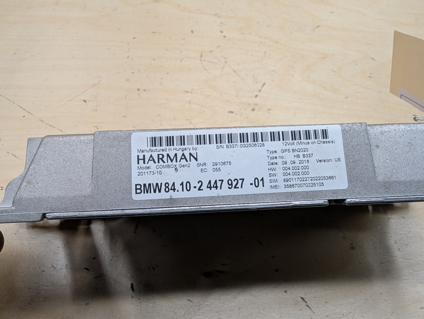 2011-2016 BMW X3 F25 Antenna Telematics Control Module 2447927