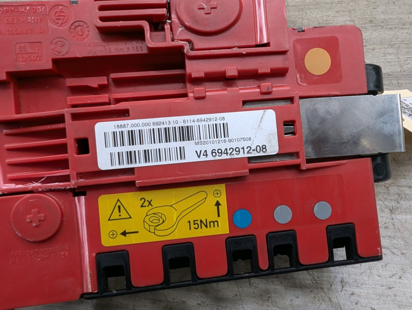 OEM BMW E90 E92 E93 Battery Power Lead Junction Distribution Fuse Box Voltage