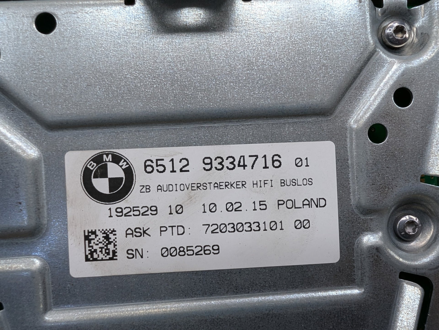 2012-2018 BMW 320i F30 Stereo Audio Amp Amplifier 9334716