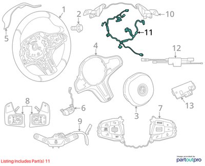 17-23 OEM BMW G12 G30 530 540 M550 M SPORT Steering Wheel Assembly 8008179