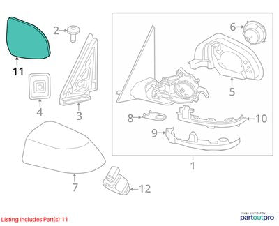 18-24 OEM BMW G01 X3 Right Passenger Side Mirror Heated Memory Auto Dip SHADOW