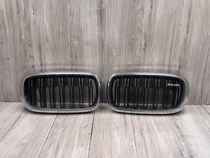 2015-2018 BMW X5 F85 Front Left Right Upper Bumper Cover Kidney Grilles SET 8056324 OEM