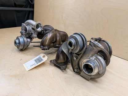 2007-2013 BMW E93 335i N54B30A Engine Motor Turbo Charger w/ Manifold SET 7331333